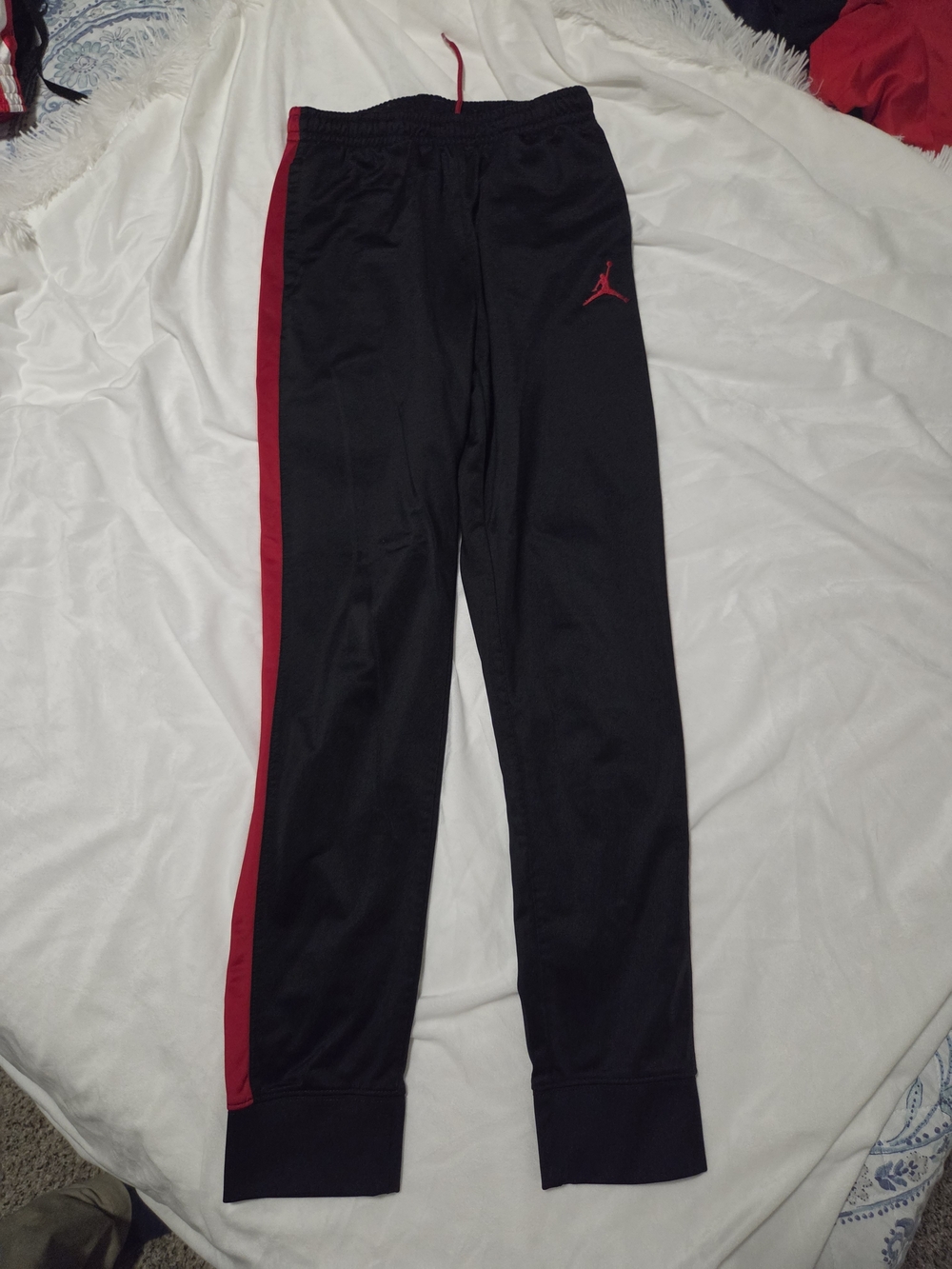 Jordan Black Sweatpants with Red Side Stripe